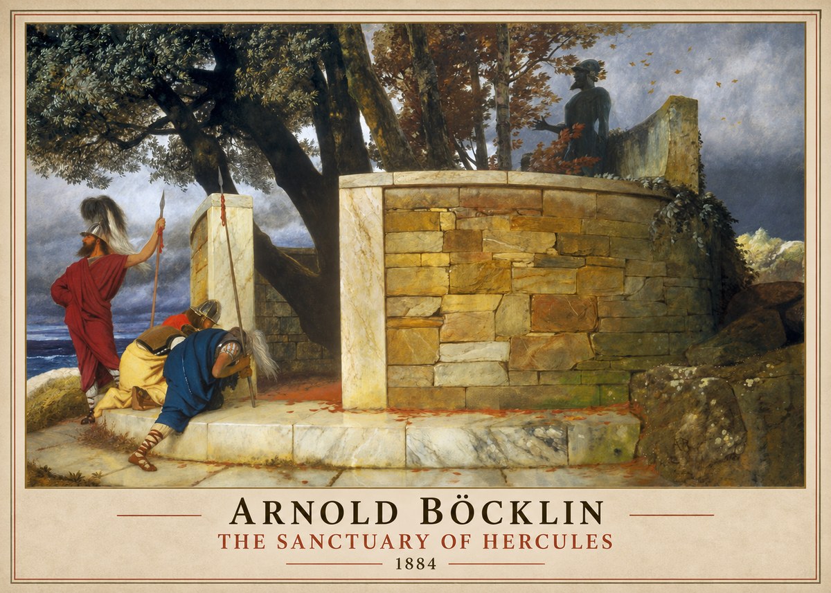 Arnold Böcklin The Sanctuary of Hercules No1 - Affiche
