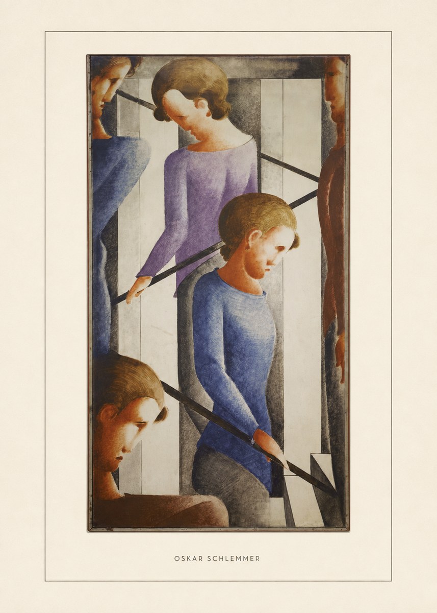 Oskar Schlemmer Staircase Figures II No4 - Affiche