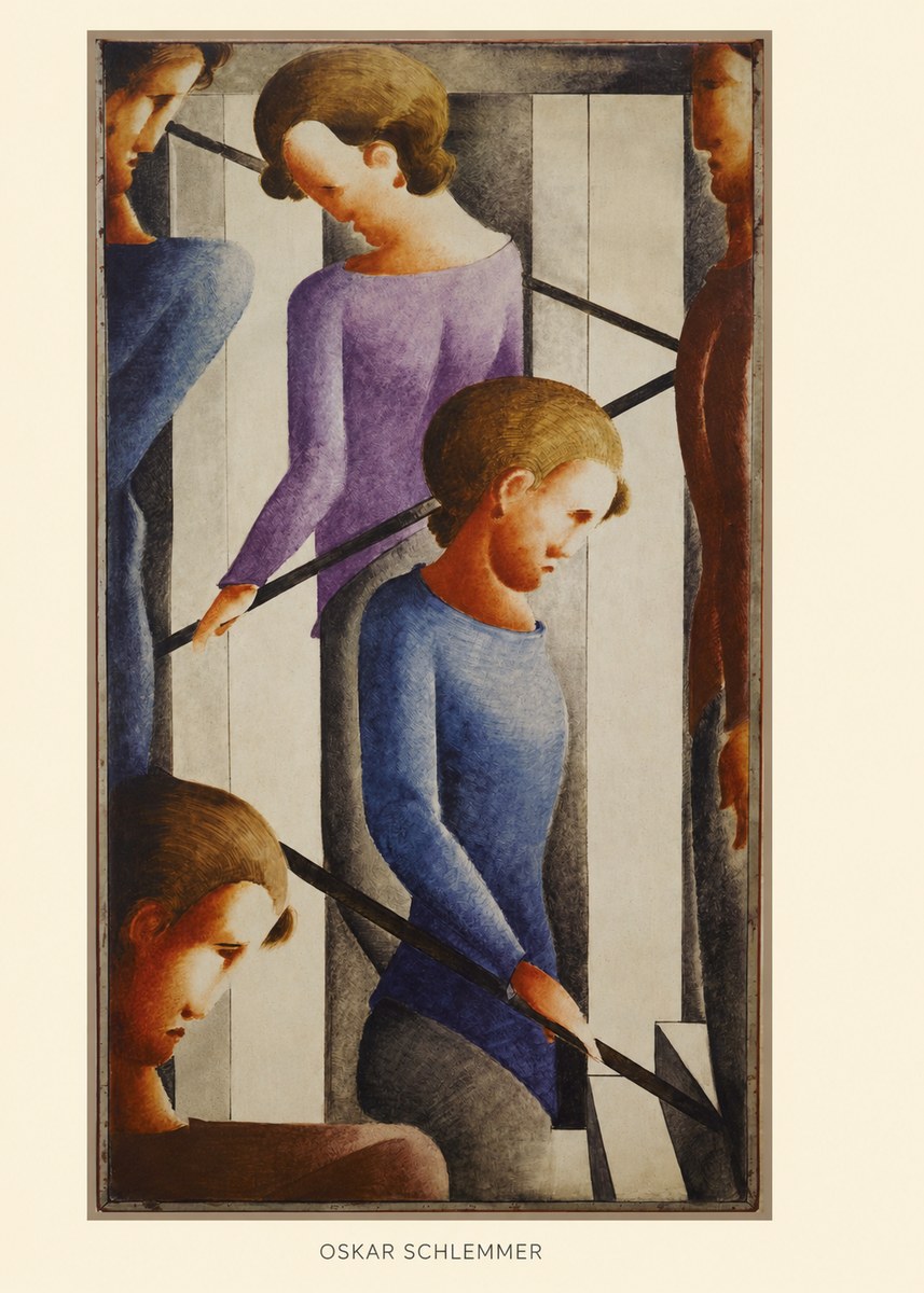 Oskar Schlemmer Staircase Figures II No6 - Affiche
