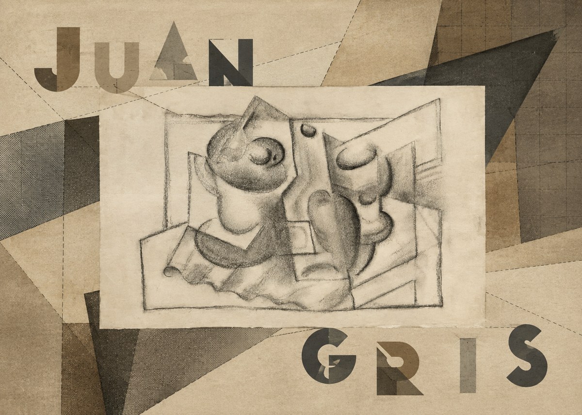Juan Gris Nature Morte (Bouteille Et Fruit) No4 - Affiche