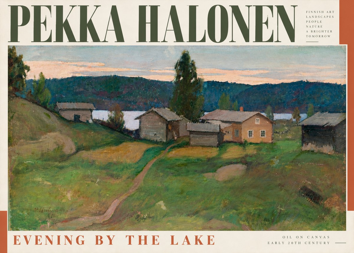 Pekka Halonen Evening by the Lake No4 - Affiche