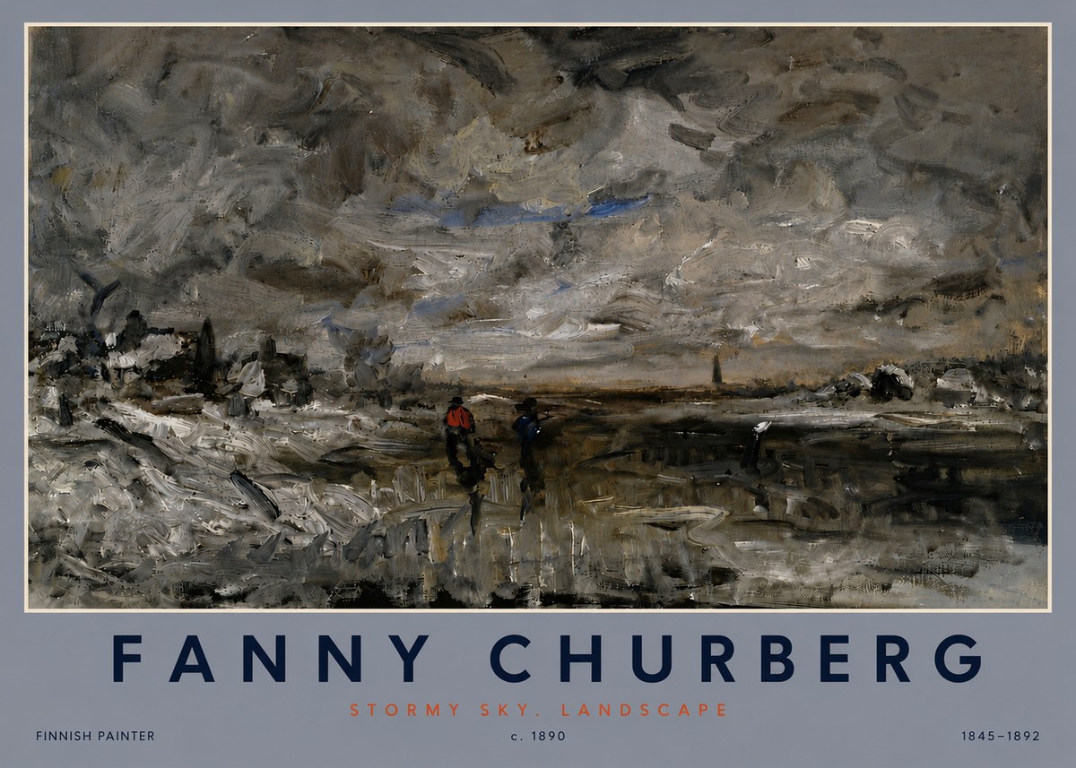 Fanny Churberg Stormy Sky. Landscape No4 - Affiche