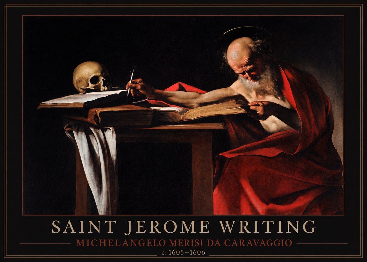 Michelangelo Merisi da Caravaggio Saint Jerome Writing IV No1 - Affiche
