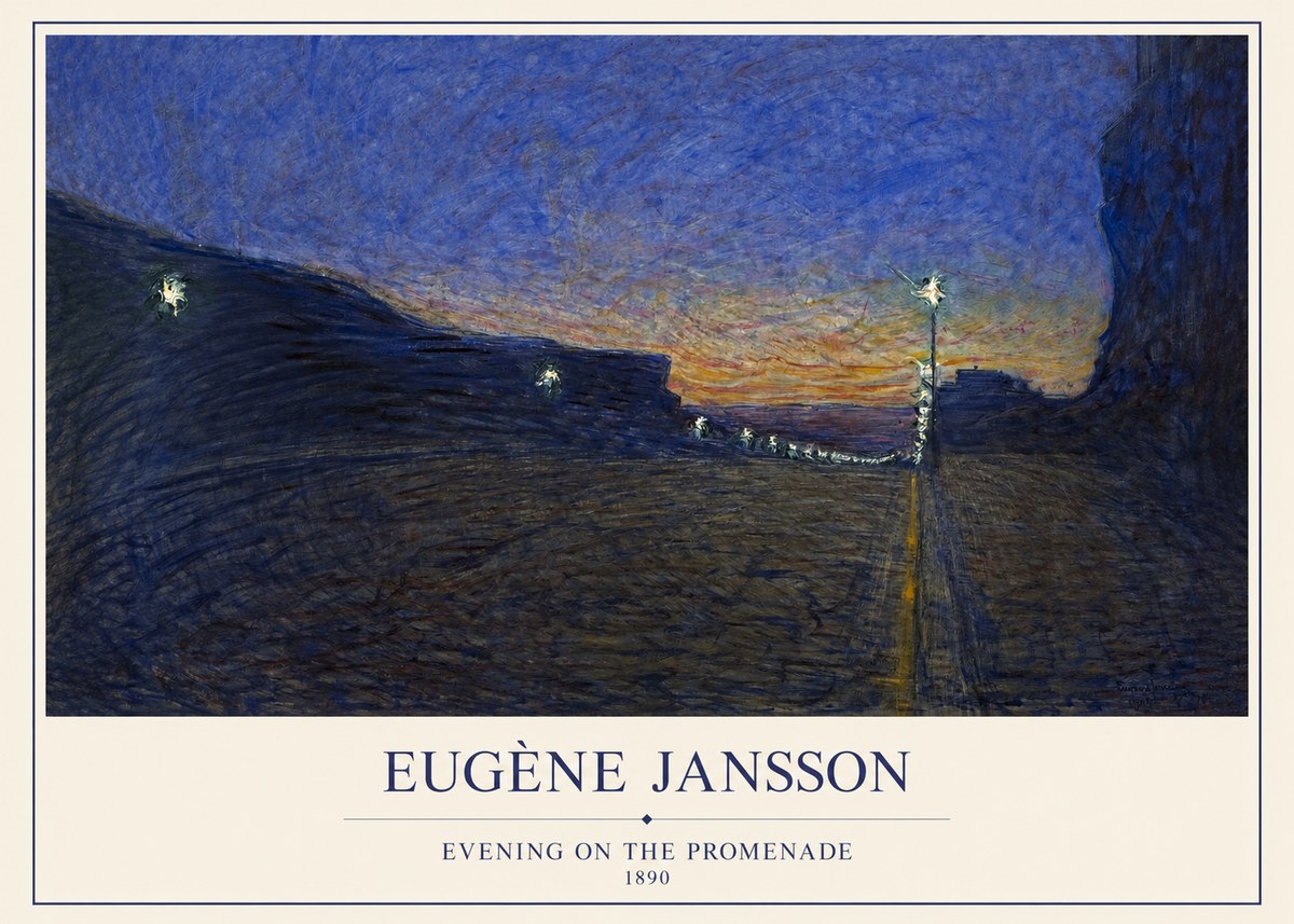 Eugène Jansson Evening on the Promenade No1 - Affiche