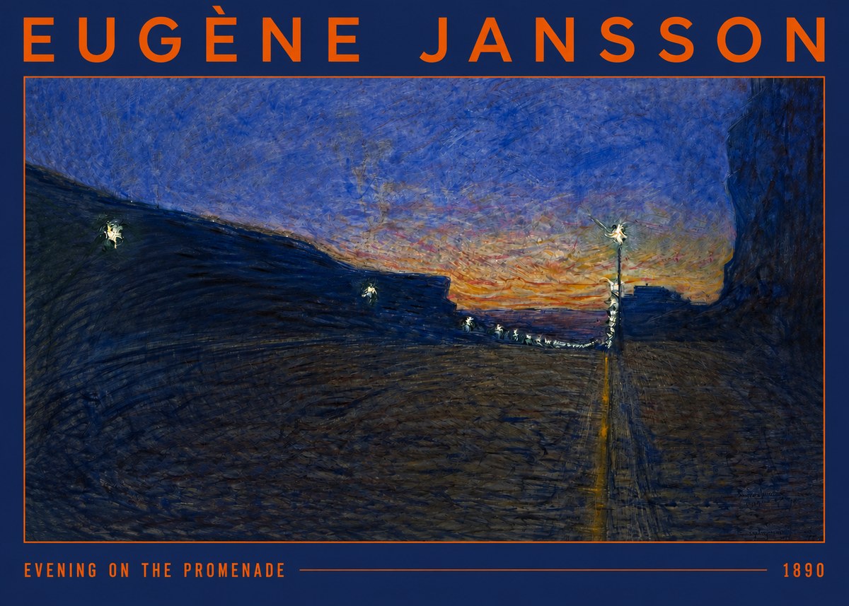 Eugène Jansson Evening on the Promenade No2 - Affiche