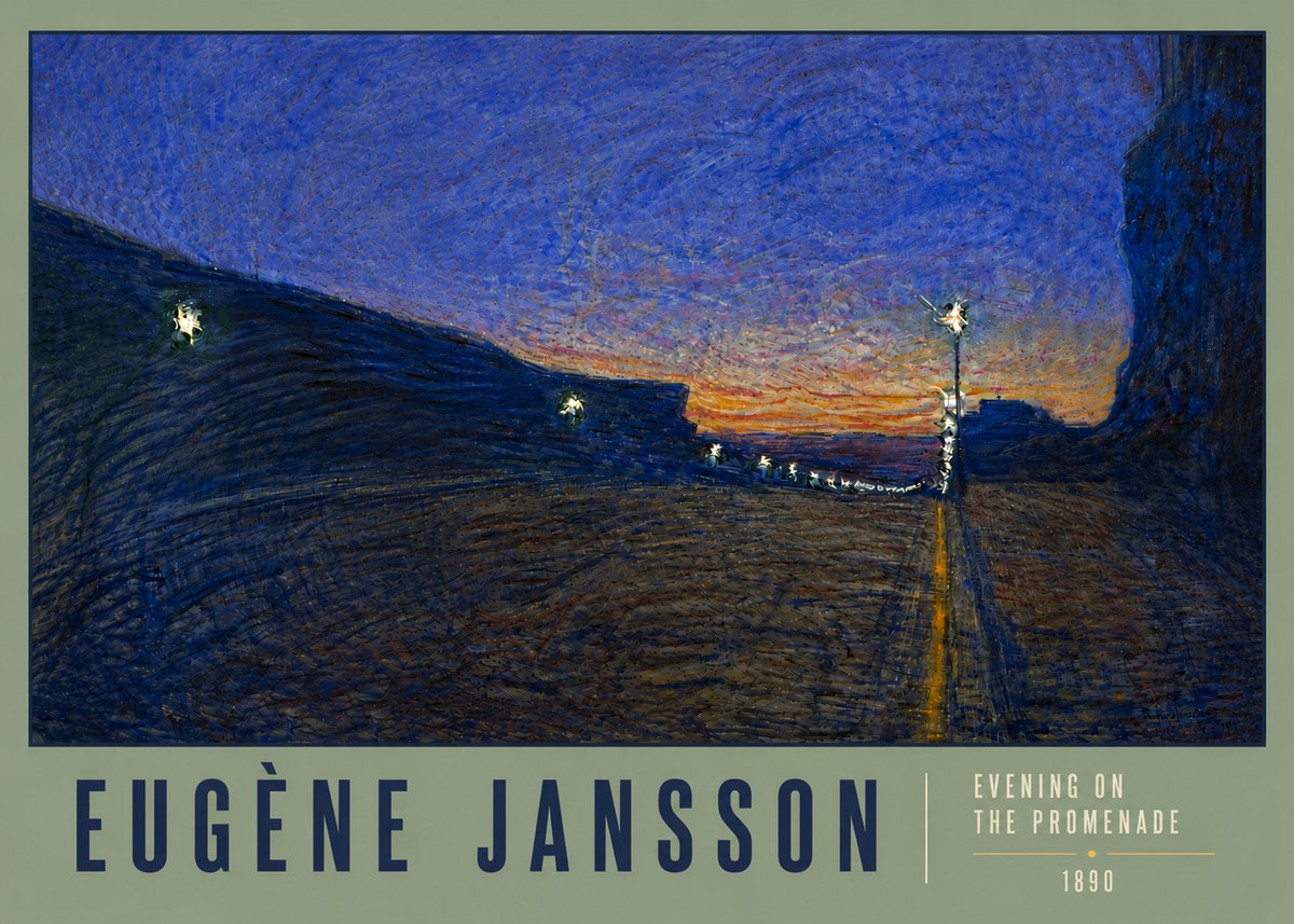 Eugène Jansson Evening on the Promenade No6 - Affiche