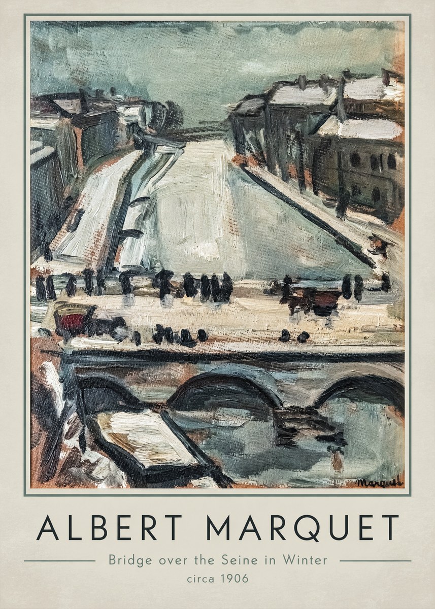 Albert Marquet Bridge over the Seine in Winter No1 - Affiche