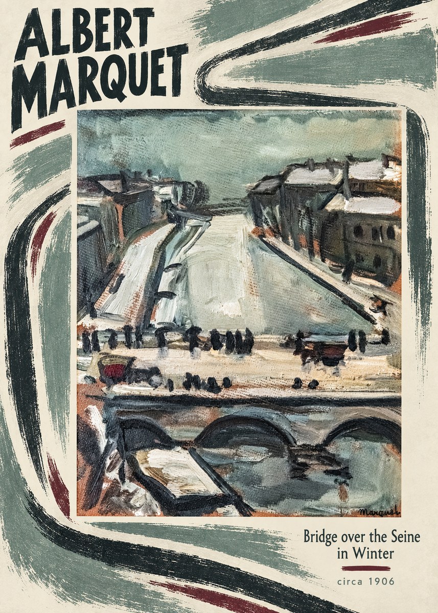 Albert Marquet Bridge over the Seine in Winter No5 - Affiche