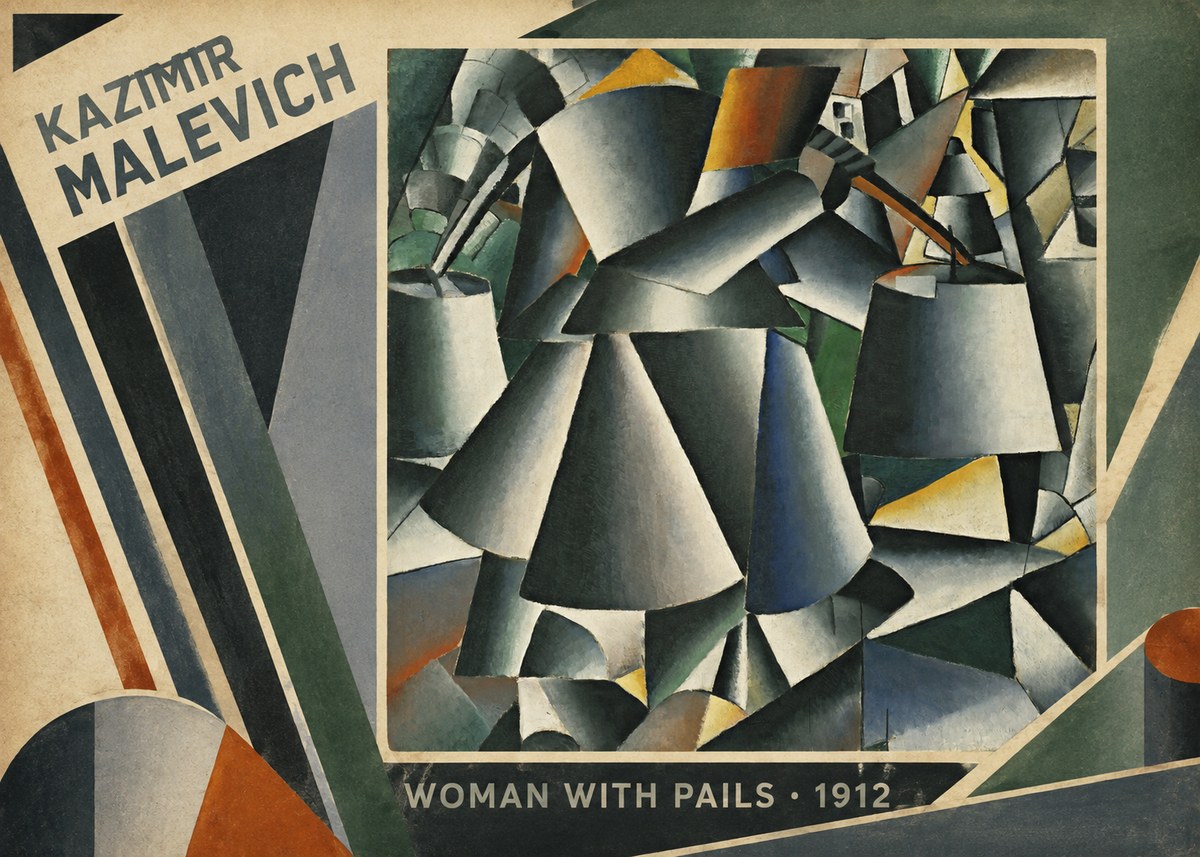 Kazimir Malevich Woman with Pails No2 - Affiche