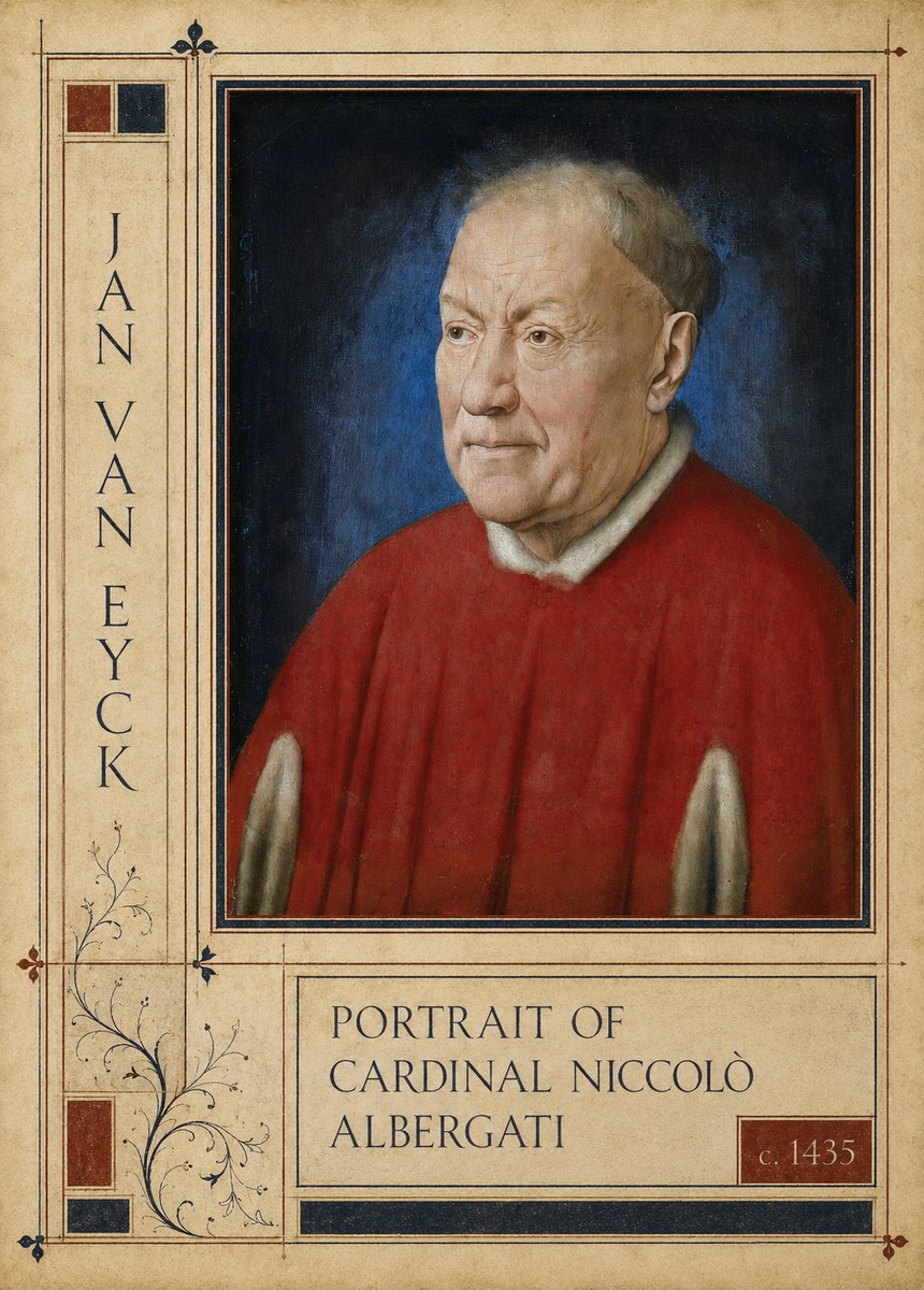 Jan van Eyck Portrait of Cardinal Niccolò Albergati No2 - Affiche