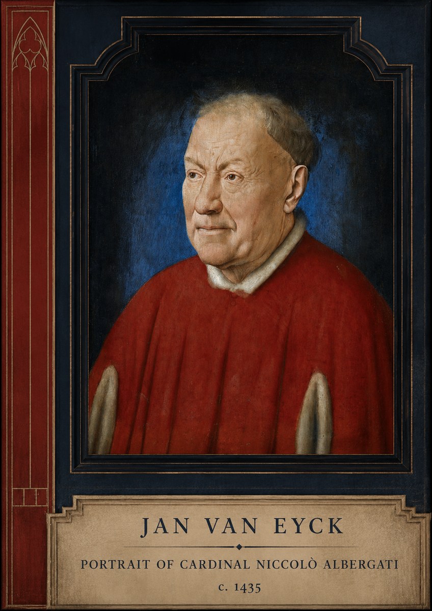 Jan van Eyck Portrait of Cardinal Niccolò Albergati No4 - Affiche
