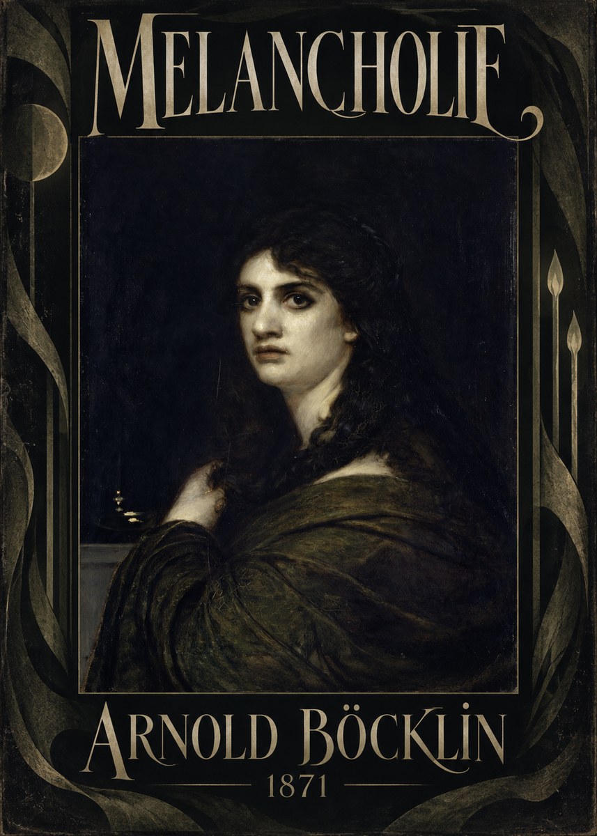 Arnold Böcklin Melancholie No5 - Affiche