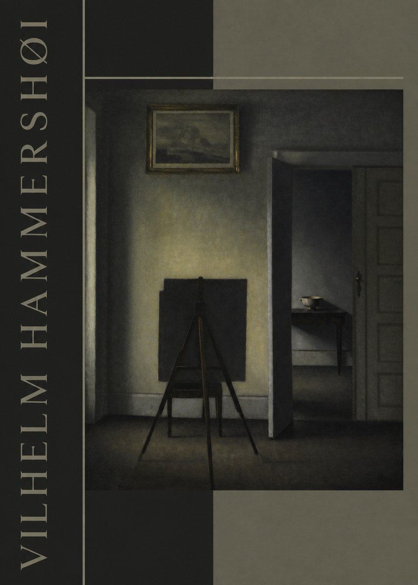 Vilhelm Hammershøi Interior with the Artist's Easel III No4 - Affiche