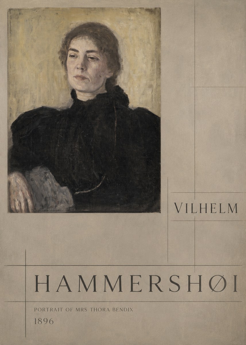 Vilhelm Hammershøi Portrait of Mrs Thora Bendix No5 - Affiche