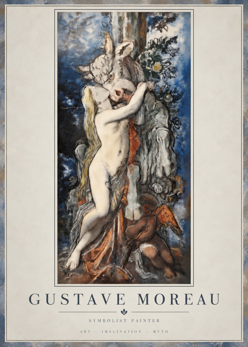 Gustave Moreau Europe and the Bull No4 - Affiche