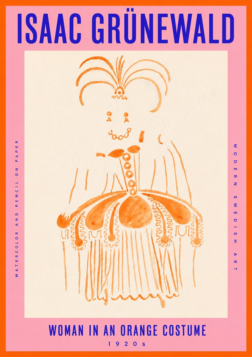 Isaac Grünewald Woman in an Orange Costume No2 - Affiche