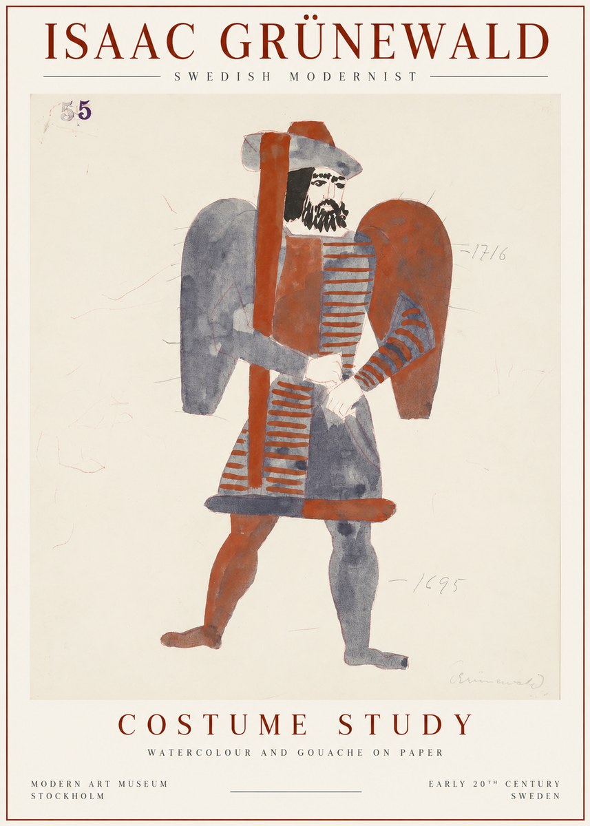 Isaac Grünewald Costume Study VII No1 - Affiche