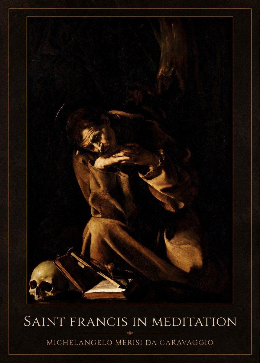 Michelangelo Merisi da Caravaggio Saint Francis in Meditation II No1 - Affiche