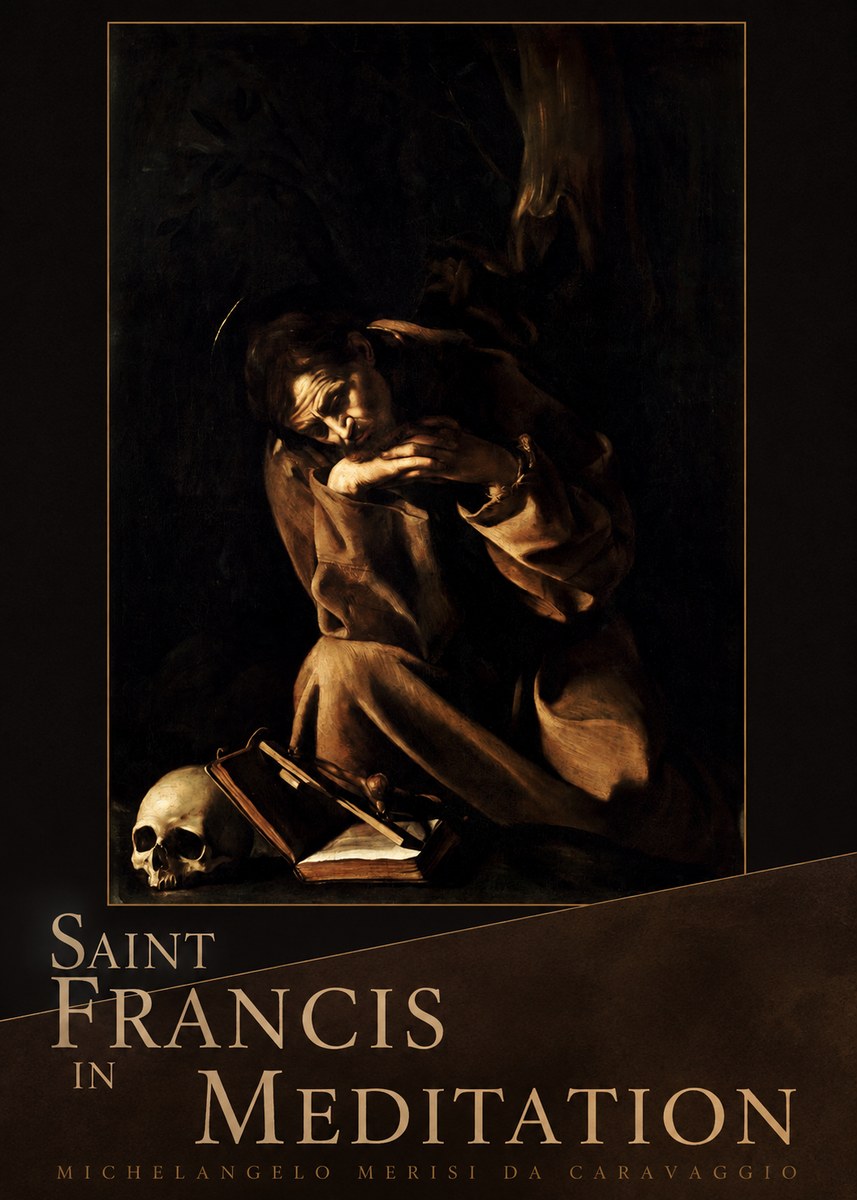 Michelangelo Merisi da Caravaggio Saint Francis in Meditation II No5 - Affiche