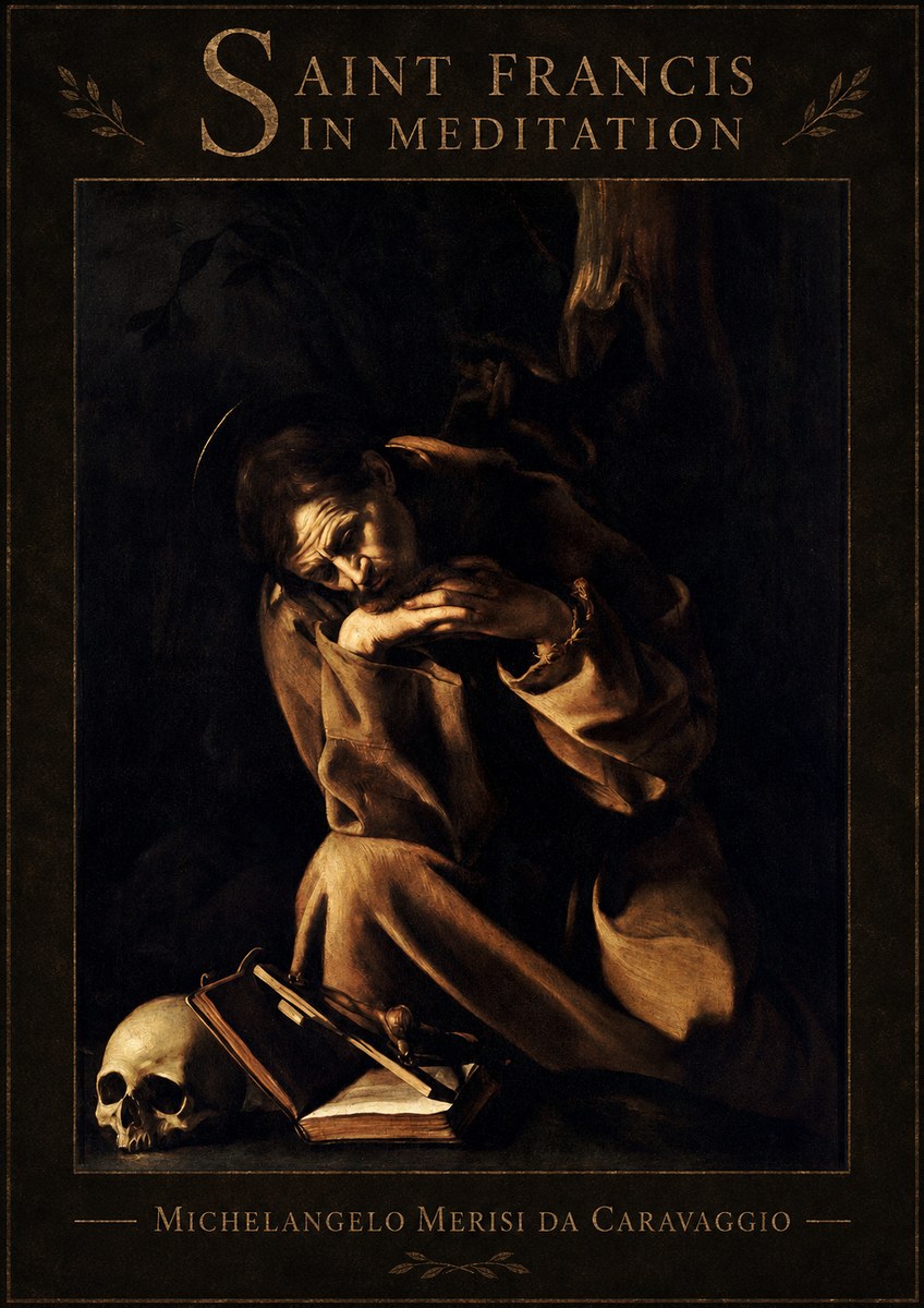 Michelangelo Merisi da Caravaggio Saint Francis in Meditation II No6 - Affiche