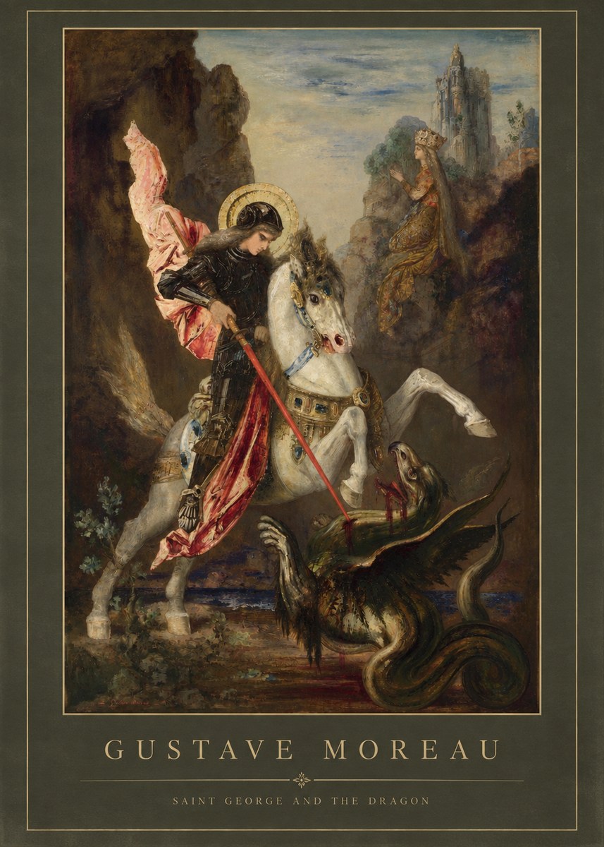 Gustave Moreau Saint George and the Dragon No4 - Affiche