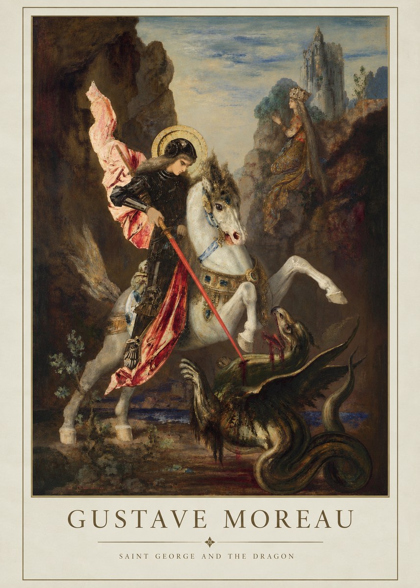 Gustave Moreau Saint George and the Dragon No5 - Affiche