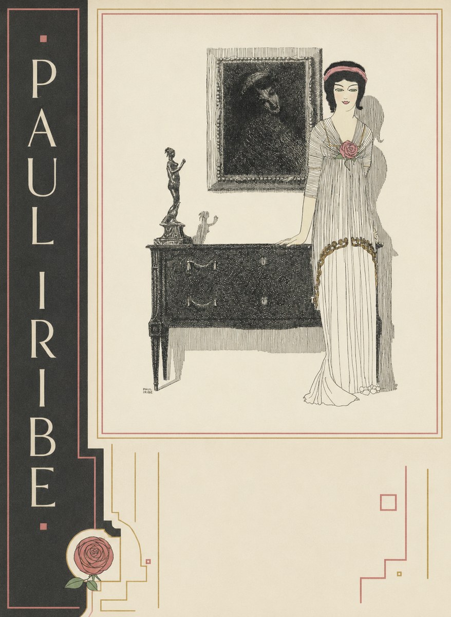 Paul Iribe Elegant Figure in Art Deco Interior No2 - Affiche
