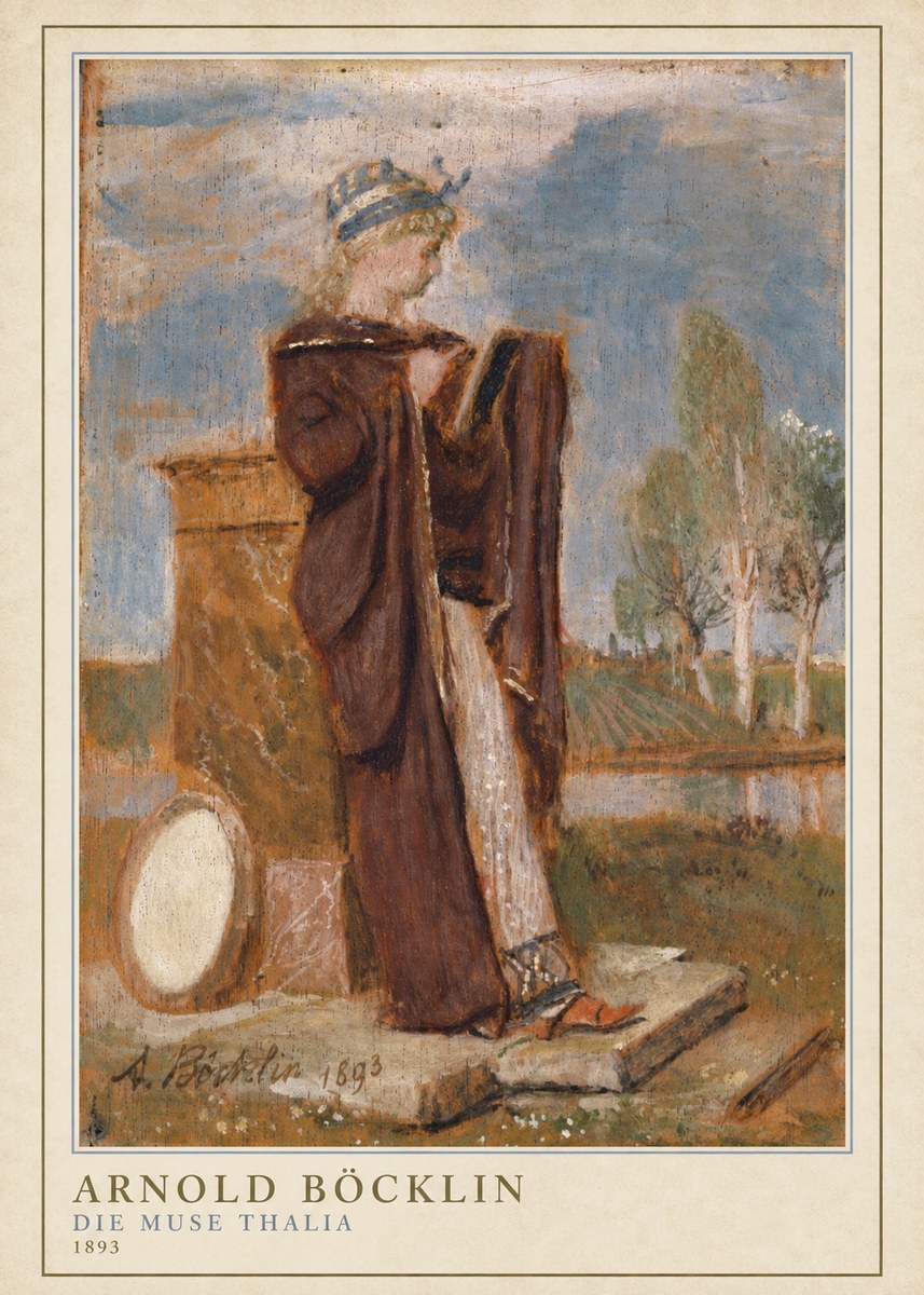 Arnold Böcklin Die Muse Thalia I No4 - Affiche