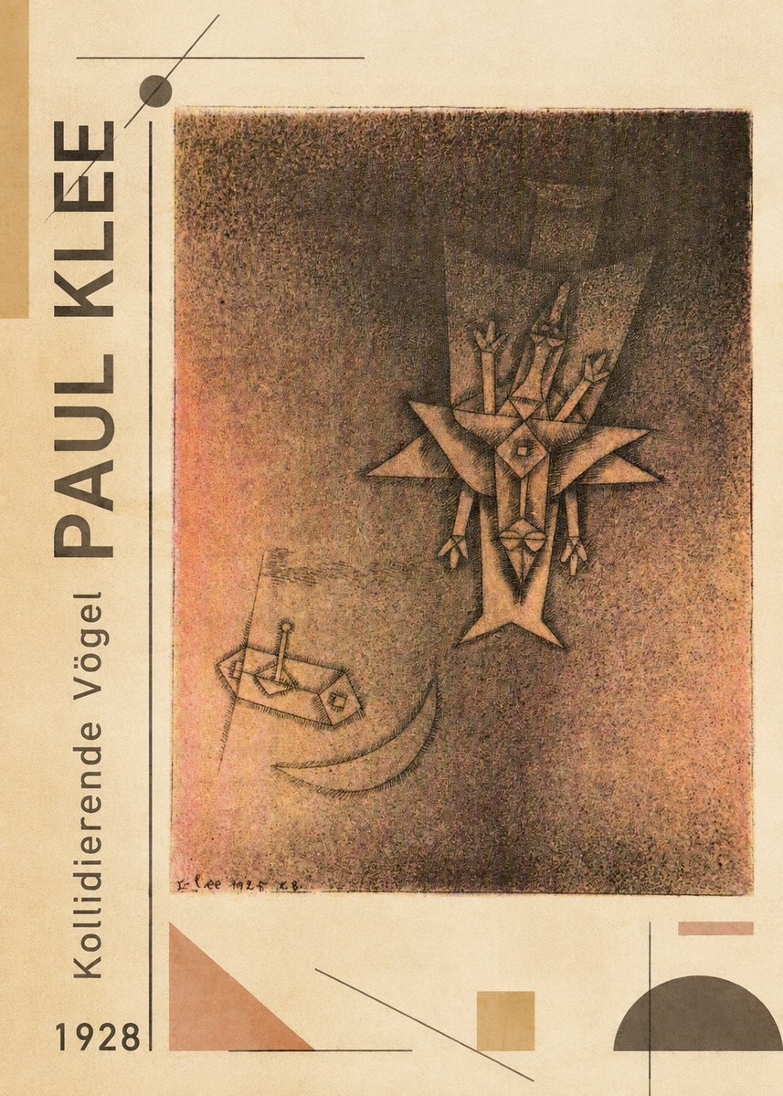 Paul Klee Kollidierende Vögel No2 - Affiche