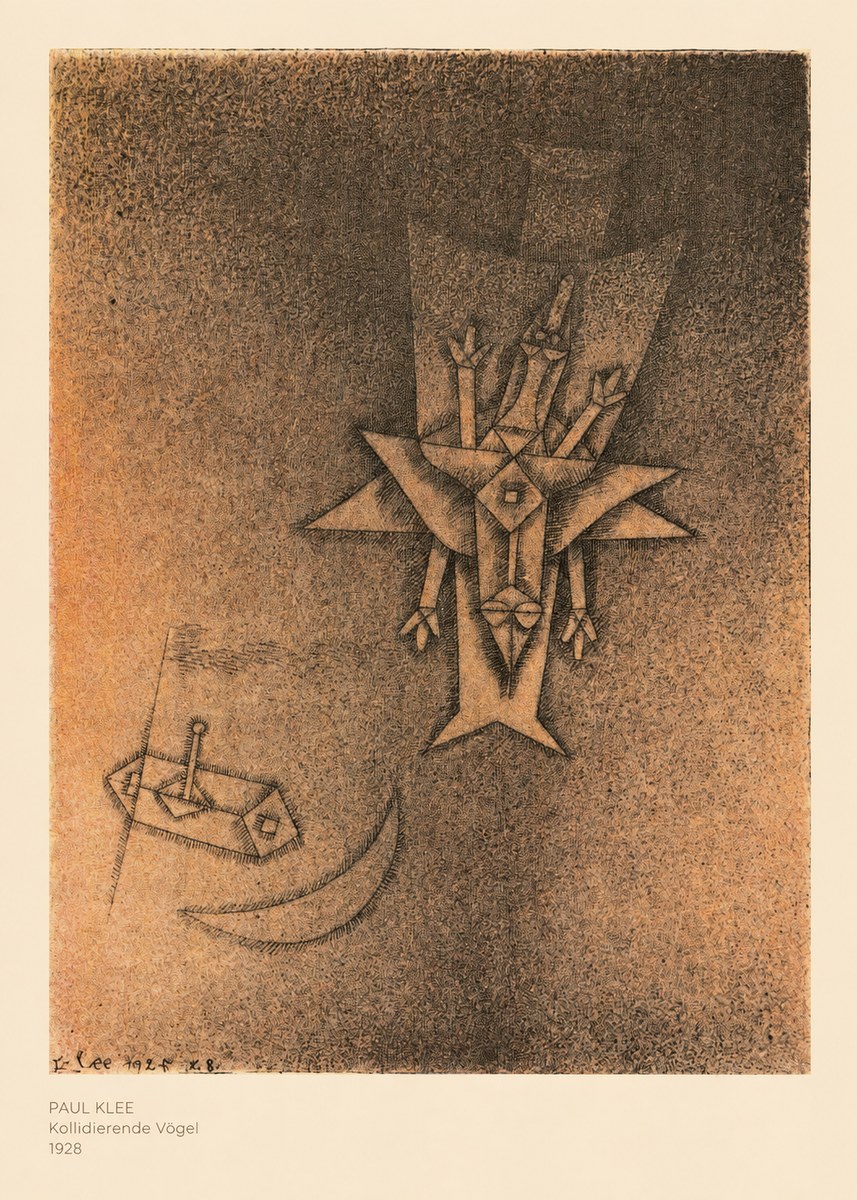 Paul Klee Kollidierende Vögel No5 - Affiche