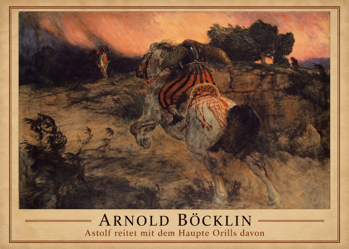 Arnold Böcklin Astolf Reitet Mit Dem Haupte Orills Davon No1 - Affiche