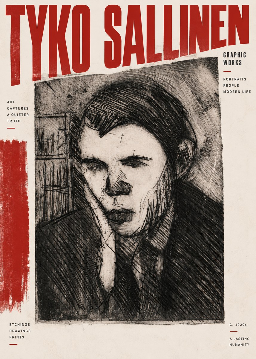 Tyko Sallinen Portrait of a Young Man No2 - Affiche