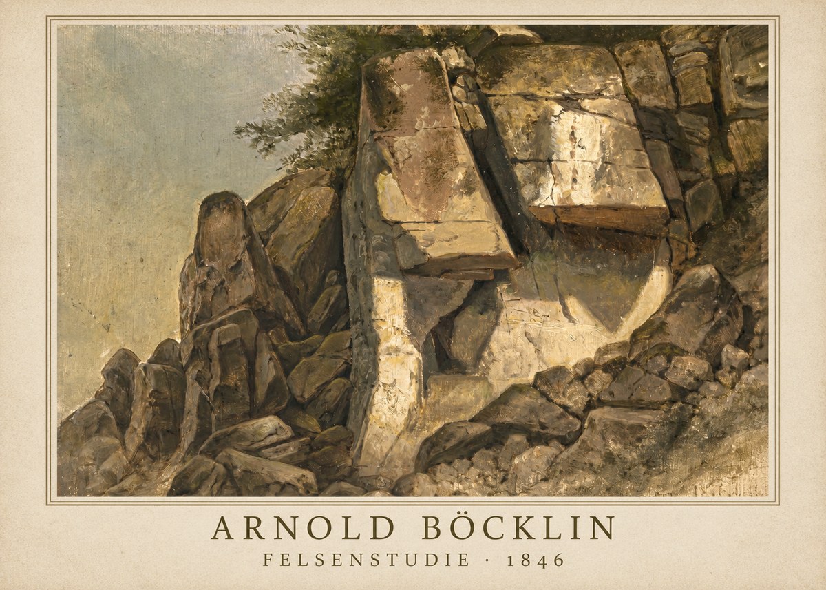 Arnold Böcklin Felsenstudie No1 - Affiche