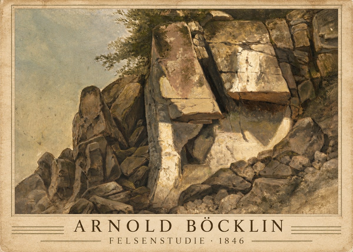 Arnold Böcklin Felsenstudie No2 - Affiche