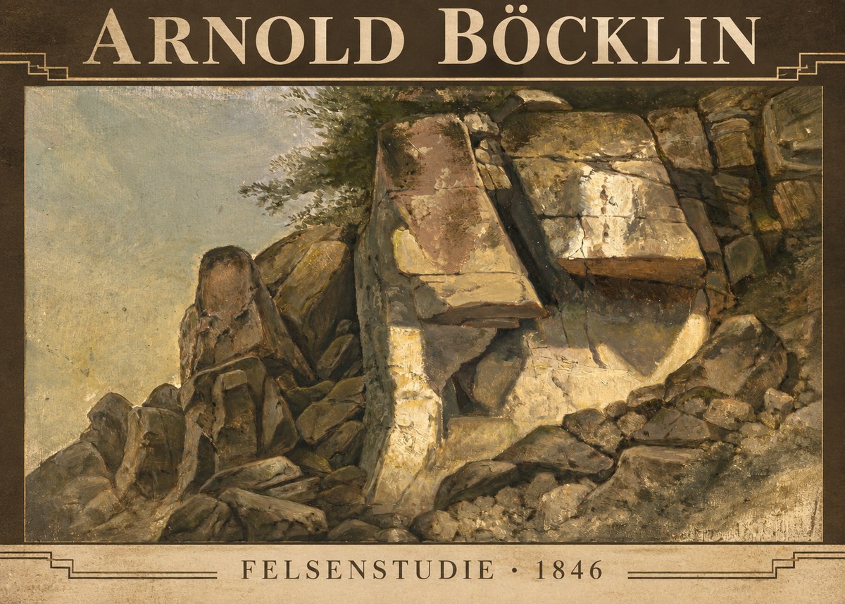 Arnold Böcklin Felsenstudie No6 - Affiche