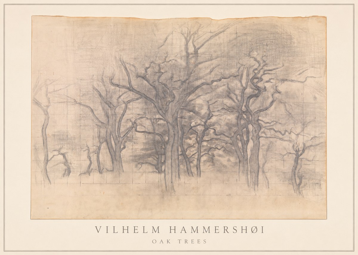 Vilhelm Hammershøi Oak Trees No1 - Affiche