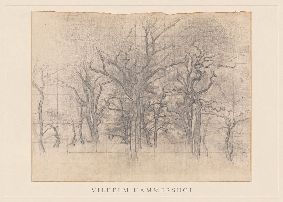 Vilhelm Hammershøi Oak Trees No2 - Affiche