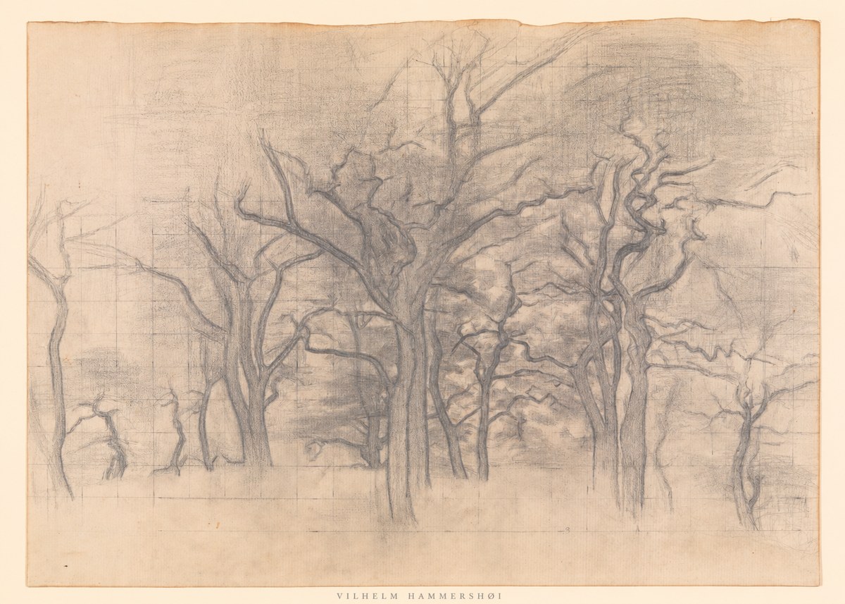 Vilhelm Hammershøi Oak Trees No6 - Affiche