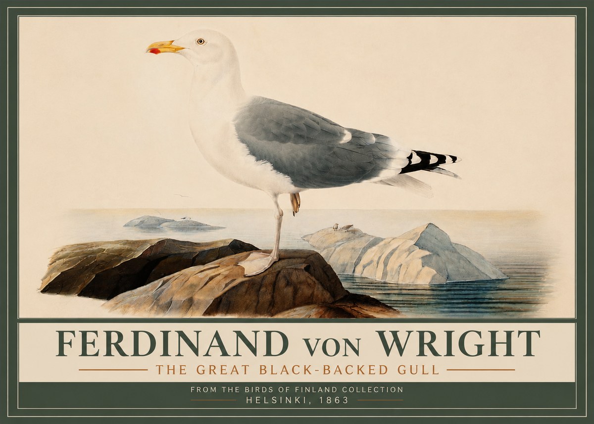 Ferdinand von Wright The Great Black-backed Gull No3 - Affiche