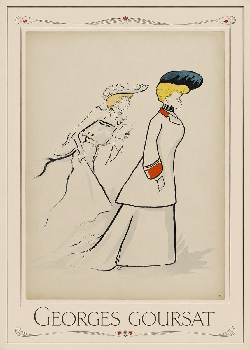 Georges Goursat Elegant Promenade No1 - Affiche