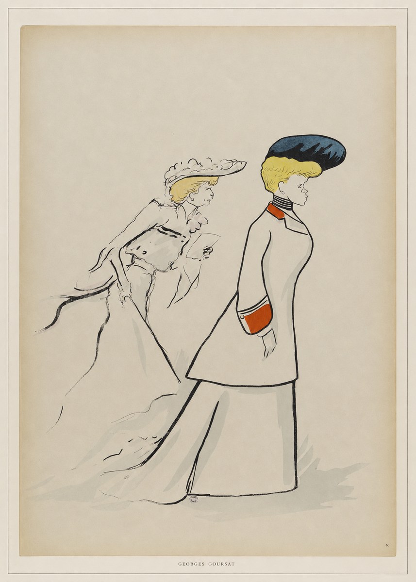 Georges Goursat Elegant Promenade No6 - Affiche