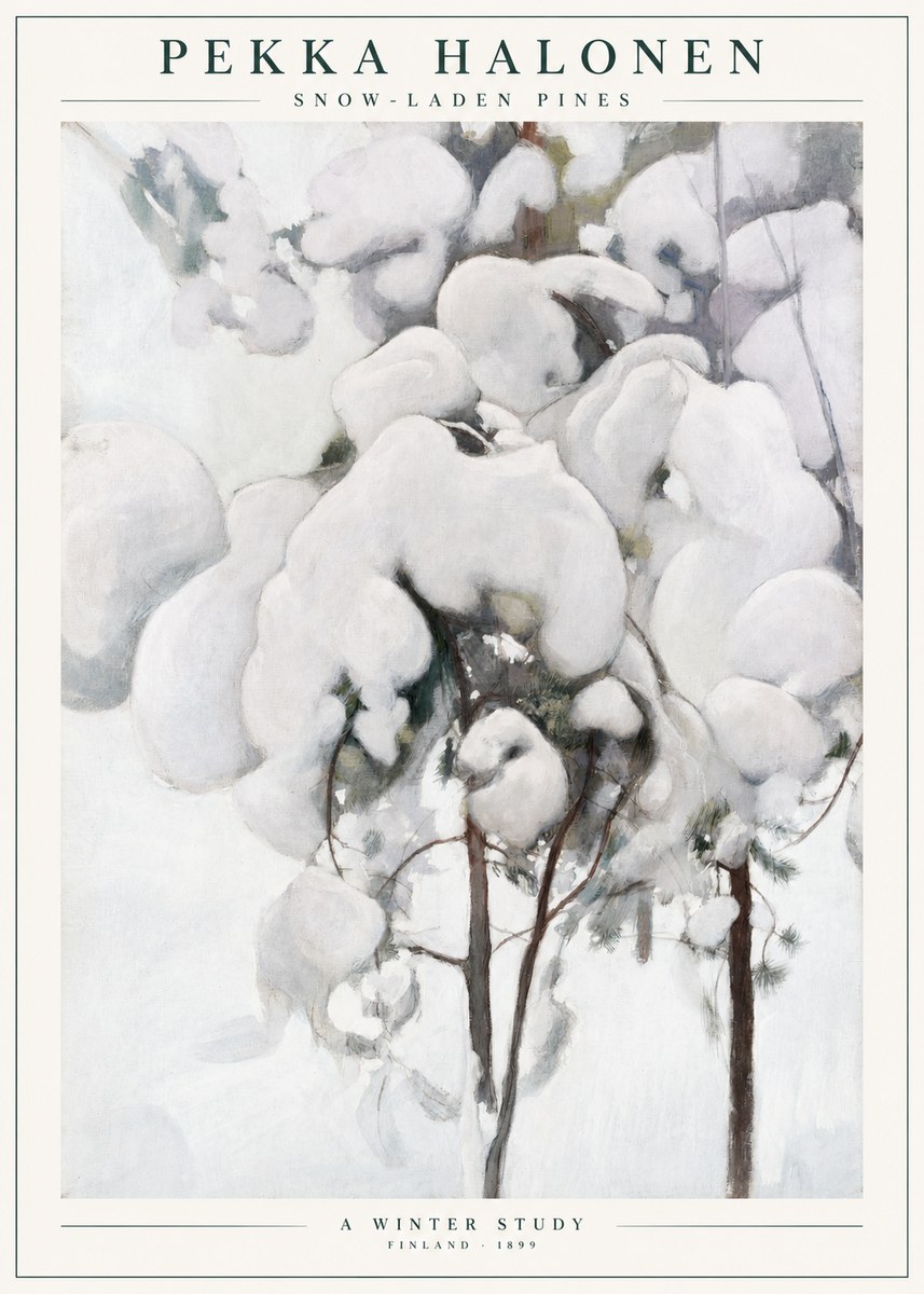 Pekka Halonen Snow-laden Pines No1 - Affiche