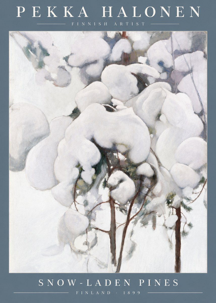 Pekka Halonen Snow-laden Pines No3 - Affiche