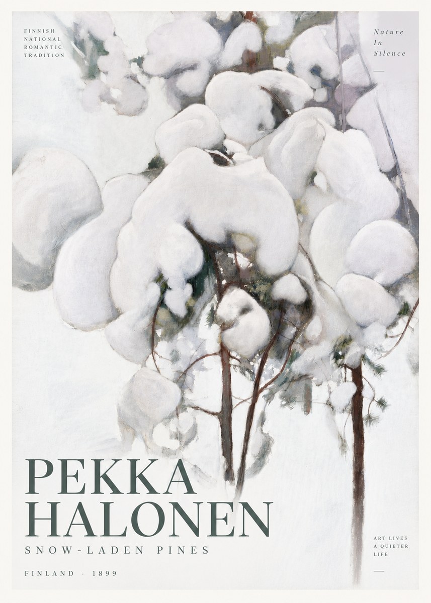 Pekka Halonen Snow-laden Pines No4 - Affiche