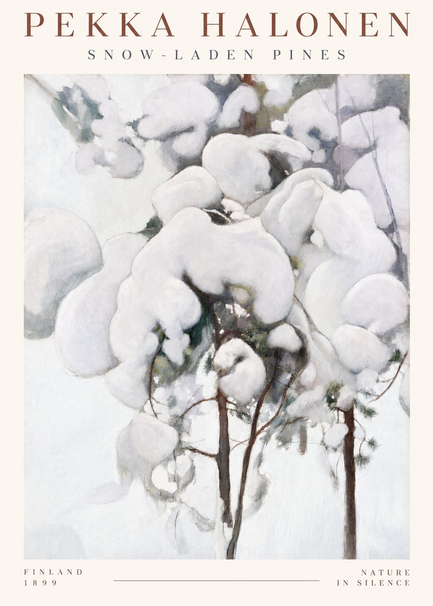 Pekka Halonen Snow-laden Pines No5 - Affiche