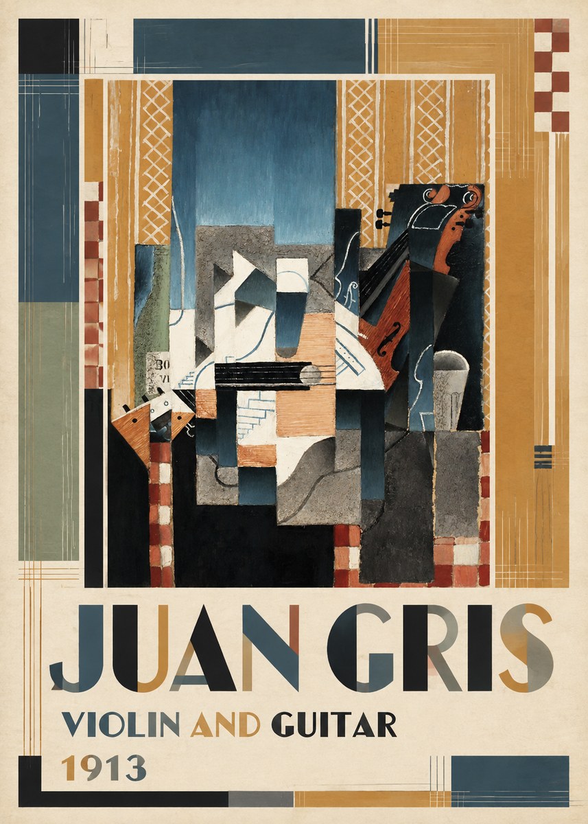 Juan Gris Violin and Guitar I No1 - Affiche
