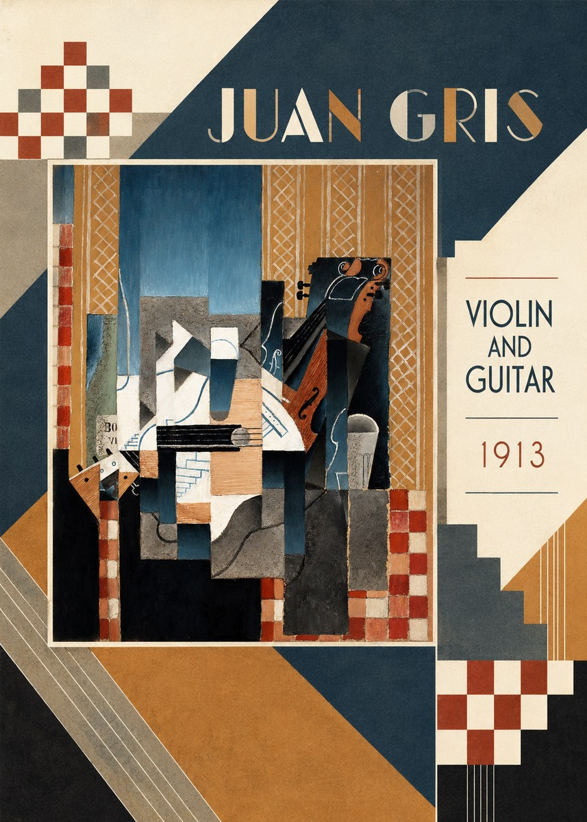 Juan Gris Violin and Guitar I No3 - Affiche