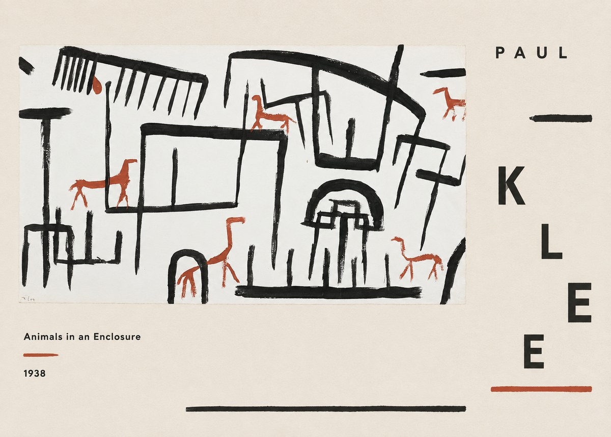 Paul Klee Animals in an Enclosure No6 - Affiche