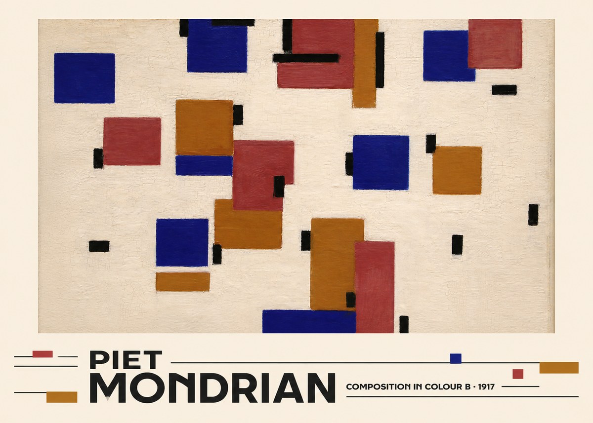 Piet Mondrian Composition in Colour B No3 - Affiche