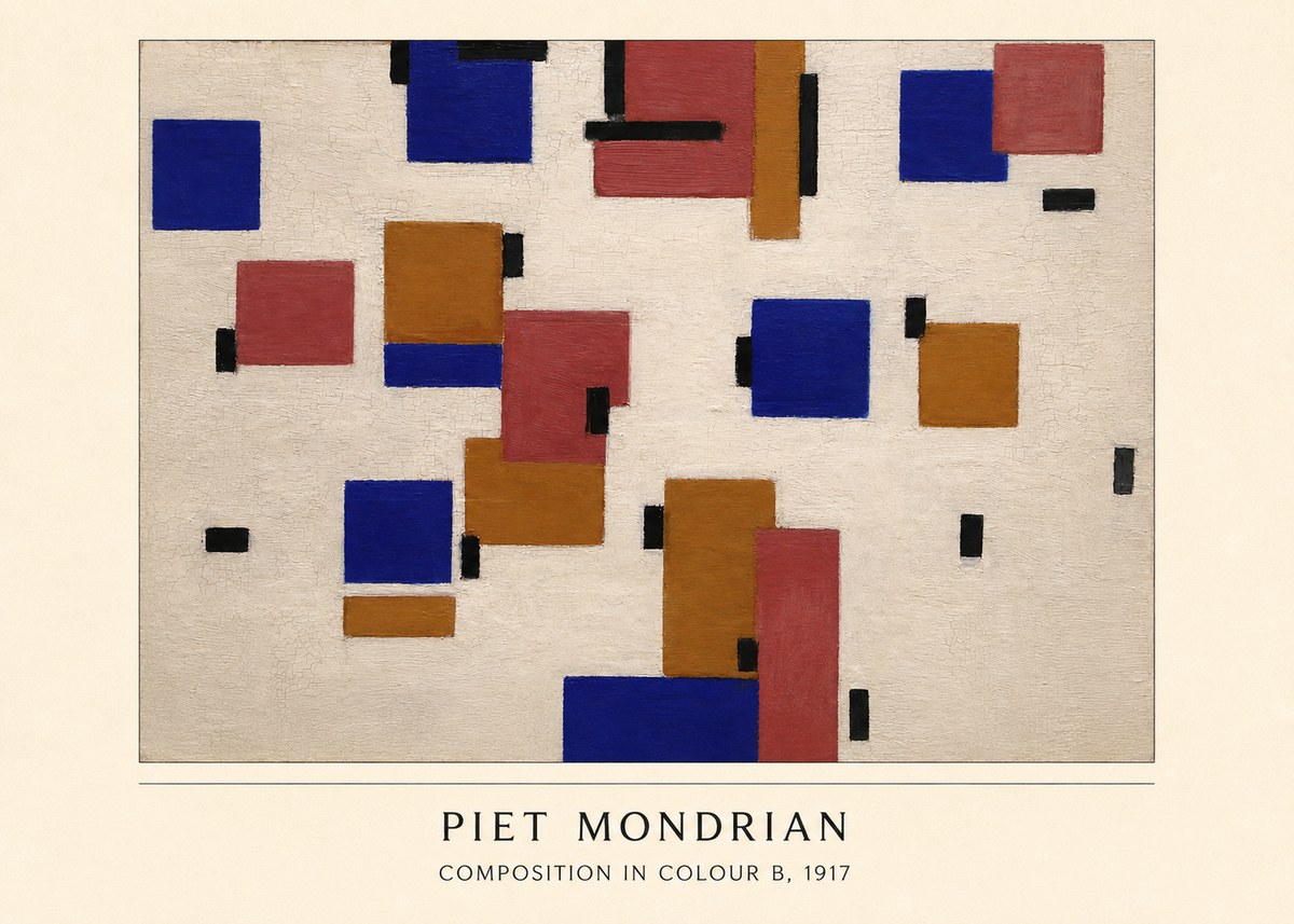 Piet Mondrian Composition in Colour B No4 - Affiche